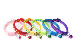 Fabricante de China, venta al por mayor, personalizado, multicolor, patrón de estrellas, <span class=keywords><strong>Cool</strong></span> Pet, perro, gato, <span class=keywords><strong>Collar</strong></span> protector con campana - Product Image 2