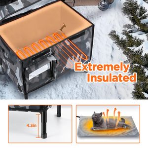 שטח גדול מוצק ידידותי לסביבה חיצונית עם חימום כרית חימום חורף עונת גשם-הוכחה לחות עבור כלבים תועה - Product Image 4