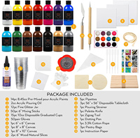 Kit de peinture acrylique professionnel non toxique de 8.45oz 250ml pour support de peinture sur papier en toile de verre