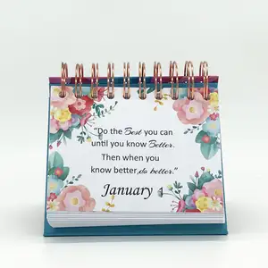 Custom 365 Day Metal Spiral Binding Daily Inspirational Quotes Desk Tent calendari calendario perpetuo per ufficio