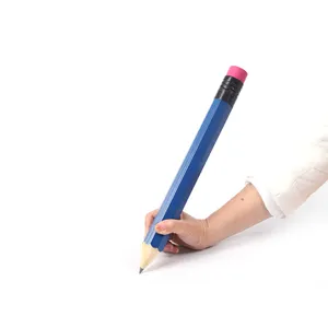 유행 큰 큰 학자 연필 사용자 정의 된 개인화 된 스탬핑 로고 8 가장자리 그림 다채로운 나무 연필