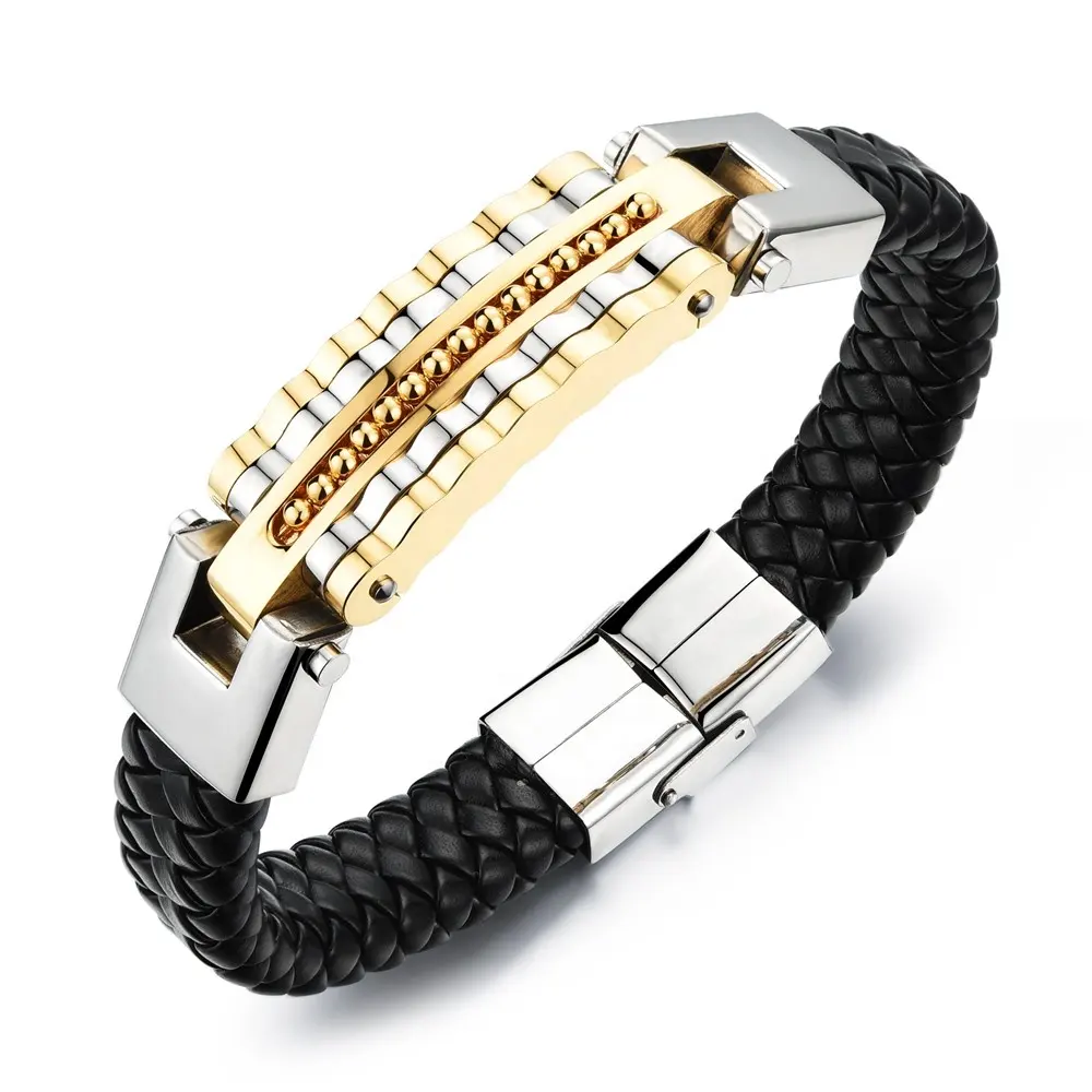 New Design High Quality Synthesis Leather With Charms Mens Metal Party Bracelet Fashion Jewelry Bracelets & Bangles