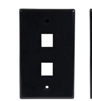 2-Port ABS Netzwerk-Keystone-Wandplatte Schwarz Hohe Haltbarkeit für Heim-, Büro- und Gewerbe-AV-Verkabelungsinstallationen