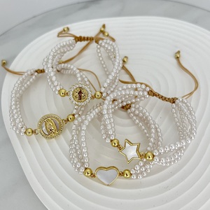 Pulseras Unisex <span class=keywords><strong>con</strong></span> Dije de San Benito, Jesús, Estrella y Corazón 2024, Nueva Tendencia <span class=keywords><strong>con</strong></span> Cuentas de Perlas, Joyería de Moda para Bodas, Niñas y <span class=keywords><strong>Amistad</strong></span> - Product Image 2