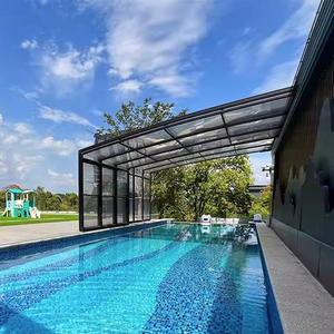 Крышка для бассейна крыша выдвижной корпус водонепроницаемый закаленное стекло Солярий - Product Image 5