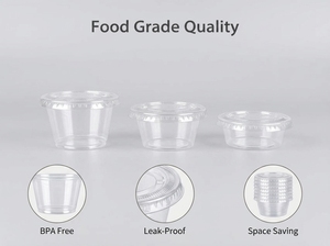 Gobelet soufflé jetable en PP de qualité alimentaire, transparent et personnalisé, 2 oz, FULING - Product Image 3