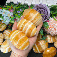 Vente chaude Cristal Naturel Quartz Jouer Guérison Orange Pierres Congelées Jaune Calcite Pierre De Palmier Pour La Décoration Cadeau