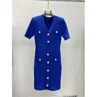 Nouveautés 2026 Robes pour femmes Col en V profond Manches courtes Robe en tricot classique pour femmes Robe décontractée Robe en tricot pour femmes