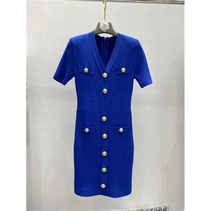 Nuovi Arrivi 2026: Abito in <span class=keywords><strong>Maglia</strong></span> Classico da Donna con Scollo a V Profondo e <span class=keywords><strong>Maniche</strong></span> <span class=keywords><strong>Corte</strong></span>, <span class=keywords><strong>Vestito</strong></span> Casual Lavorato a <span class=keywords><strong>Maglia</strong></span> - Product Image 6