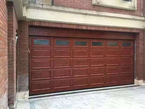 Puerta de garaje de acero de una sola sección automática de estilo americano, puerta de garaje seccional residencial cálida de diseño moderno - Product Image 3