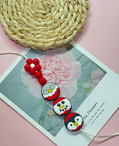 Breloques personnalisées en silicone, bottes de gants de Noël bonhomme de neige, perles de dentition focales en silicone pour bricolage, stylo porte-clés, fabrication de bijoux - Product Image 3