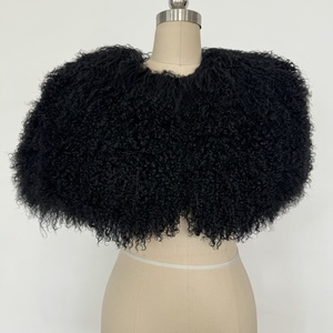 2026 Al por mayor Poncho, chal, capa y mantón <span class=keywords><strong>de</strong></span> lana esponjosa <span class=keywords><strong>de</strong></span> lujo para mujer, <span class=keywords><strong>de</strong></span> piel <span class=keywords><strong>de</strong></span> Mongolia, para invierno - Product Image 6