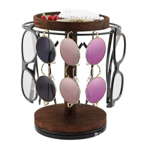Wooden Eyeglasses <b>Storage</b> <b>Rack</b> 12 Slots <b>Rotatable</b> Sunglasses Holder Desktop Ornament Stand Multipurpose Durable - Product Image 2