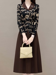 Damen Freizeit Langarm-Blusen mit Knopfleiste und Buchstabenmuster, einfarbig, für Bandage-Loose-Shirt-Kleider, Einheitsgröße - Product Image 1