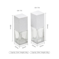 30 ml 15 ml bouteille en verre recyclable carrée avec pompe pulvérisateur par sérigraphie/feuille d'estampage pour crème de soin de la peau autres cosmétiques
