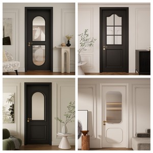 Porte a Battente in Legno Massello di Rovere Rosso Moderno, Antivento, Resistenti, Durevoli, Finitura Lucida, per Camere d'Albergo - Product Image 5