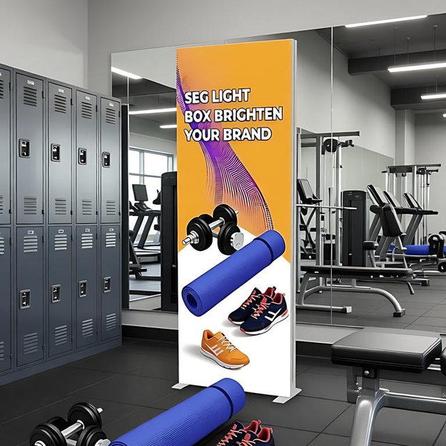 Custom SEG Fabric LED Backlit Textile Light Box Decorative Aluminium Frame Portable PVC Profile Pop Advertising Display for