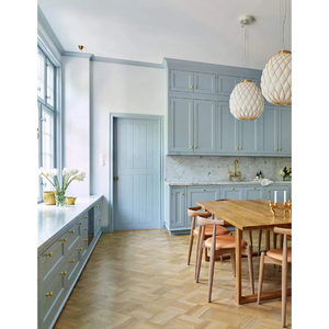 Vintage Farmhouse <strong>Style</strong> Wooden Kitchen Cabinets With Island Retro Kitchen Furniture Light Blue Traditional Craftsmanship Cabinet - Product Image 4