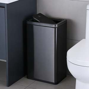 Flip-top <strong>Trash</strong> <strong>Can</strong> Hotel Toilet Bathroom Public Place Large Capacity Direct Throw Washroom Commercial Use - Product Image 3
