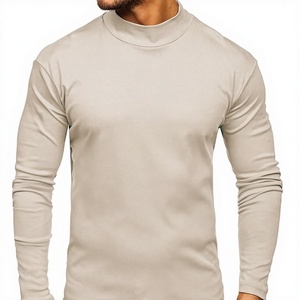 Pull à col roulé en tricot noir uni pour homme, manches longues, vêtements d'hiver - Product Image 1