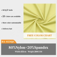 Lots de tissus en nylon et élasthanne uni, teint en uni, mat, hautement extensible, pour justaucorps de gymnastique, vêtements de danse, robes, vêtements de yoga, vêtements de sport