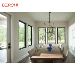 DERCHI Fenêtres panoramiques modernes à cadre en aluminium noir avec moustiquaire en acier inoxydable, baie vitrée fixe pour villas et maisons - Product Image 3