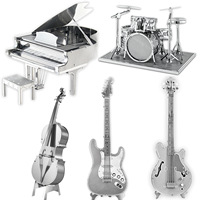 Instrument de musique DIY, puzzle 3D en métal fait main, modèle 3D pour adultes, jouet de puzzle à assembler
