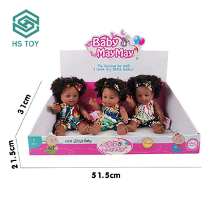 HS玩具2023热卖12英寸深色皮肤娃娃婴儿非洲美国，女孩黑色娃娃带装扮玩具 - Product Image 6
