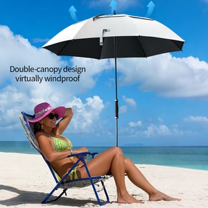 Sunny Kinte SK-G073 54 60 72 Inch Straight Windproof UV Protection Beach Golf <b>Umbrella</b> Semi-<b>Automatic</b> Double Canopy 190T Pongee - Product Image 2