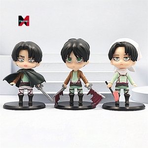6 unids/set Eren Jaeger <span class=keywords><strong>Mikasa</strong></span> Rivaille <span class=keywords><strong>Levi</strong></span> Ackerman PVC Anime estatua acción <span class=keywords><strong>ataque</strong></span> en Titán figuras modelo Juguetes - Product Image 3