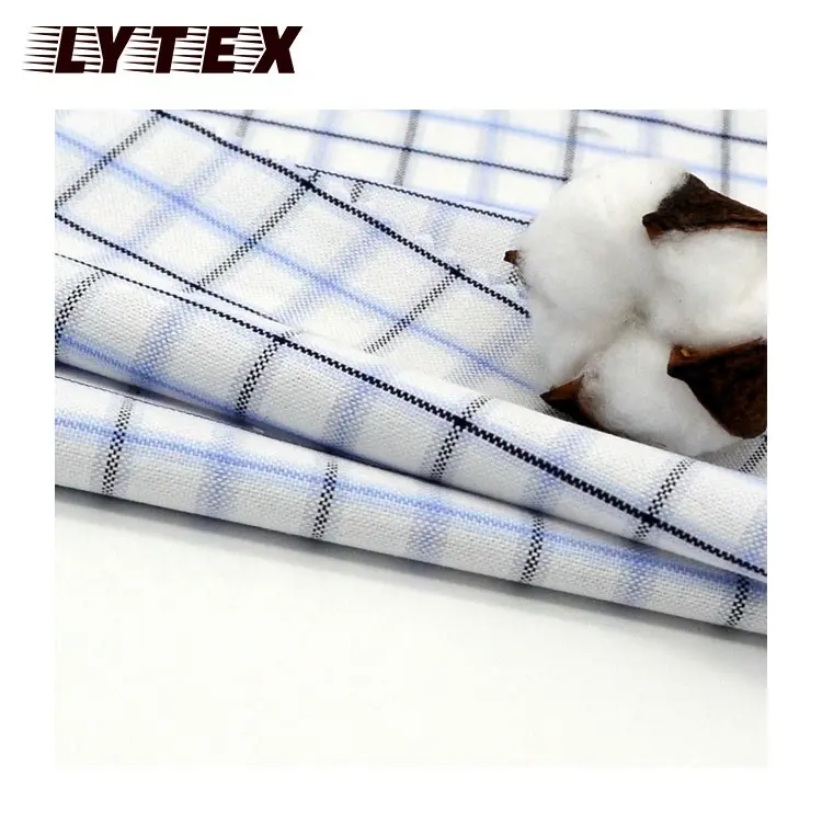 100% à carreaux teint en fil de coton chemise oxford importation tissu de chine nantong