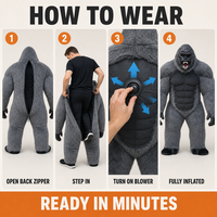 Costume de Mascotte Gonflable Personnalisé Gorille Géant Adulte, Costume de Singe King Kong en Fourrure pour Fête, Carnaval, Événement, Promotion