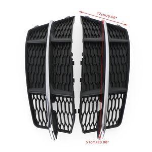 Pour <span class=keywords><strong>Audi</strong></span> <span class=keywords><strong>A6</strong></span> C7 S-Line 2016-2018 Grille de pare-chocs avant 4G0807681AN 4G0807682AN Grille de <span class=keywords><strong>calandre</strong></span> inférieure Chrome noir - Product Image 1