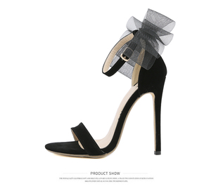 2022 European Street Style Ribbon Bow 12cm High Heel <b>Sandals</b> Available in Sizes 35-42 - Product Image 6