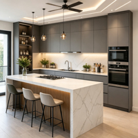 Fabricant d'armoires de cuisine en kit, meubles de cuisine modulaires, armoires sur mesure, vente en gros, solution d'installation facile