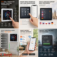Thermostat intelligent WiFi pour pièce, écran tactile couleur TFT, contrôleur de température programmable pour chaudière à gaz, chauffage au sol, Tuya