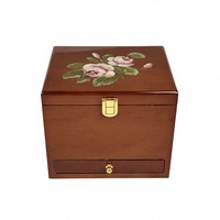 Boîte à bijoux en bois brillant avec doublure en velours, logo personnalisé, quincaillerie dorée, design tiroir, boîte cadeau pour le rangement des boucles d'oreilles, colliers, bagues et bracelets