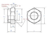 Écrou de blocage en acier inoxydable 304, zingué, filetage à gauche, corps hexagonal, pour usage industriel et minier