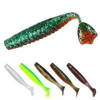 Paddle-Tail-Swimbait-Set: Gerippter Shad-Körper mit stark vibrierendem Schwanz – Weichplastikköder für Crappie, Barsch, Zander, Forelle, Fluss- und Bachfischen