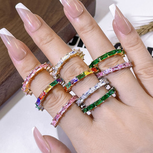 Cincin zamrud potongan emas 18K, berlapis emas 3A + zirkonia kubik abadi