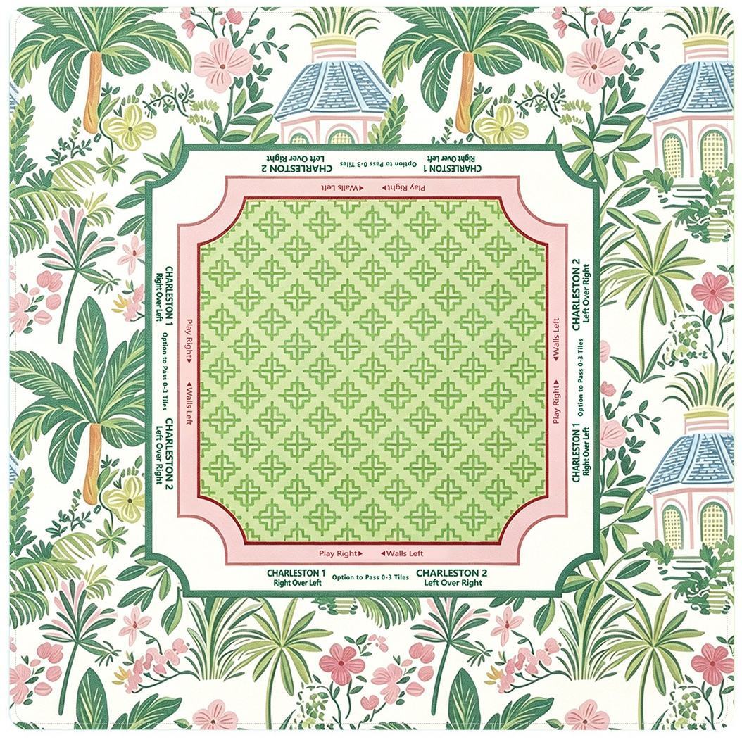 Tapis de Mahjong Vert Plage Tropicale Vert Perle