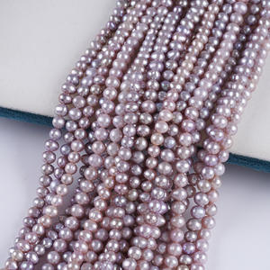 Collier fait main Zhuji, perles d'eau douce naturelles de 4 à 5 mm, perles en vrac semi-finies, fabrication de colliers, vente en gros - Product Image 1