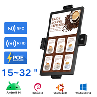 Support d'écran intelligent de bureau 24 pouces Android 13 Système de point de vente Commande en libre-service Paiement par carte Affichage numérique 4G+64G 1080p