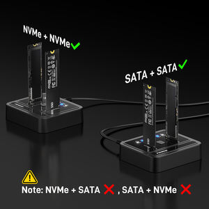 FIDECO プラスチック製 M.2 NVMe SATA SSD オフラインクローン ドック USB <span class=keywords><strong>3.2</strong></span> Gen2 デュアルデュプリケーター UASP対応 - Product Image 4