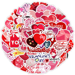 50 Piezas de Pegatinas de PVC Impermeables con Recorte, Diseño Irregular, Estilo Graffiti, con Acabado Brillante, para Decoración del Día de San Valentín, <span class=keywords><strong>Jack</strong></span>&<span class=keywords><strong>Sunny</strong></span> - Product Image 1