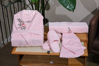 Ensemble de peignoirs thermiques de luxe en coton personnalisé unisexe doux avec fermeture à cordon de serrage, peignoir en éponge extra large pour hôtel et maison