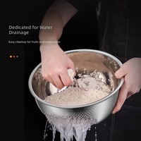 Évier de cuisine multifonctionnel en acier inoxydable extra-épais - Panier de lavage et d'égouttage du riz pour usage domestique, fabriqué à Chaozhou