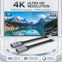 Câble adaptateur USB C vers HDMI 2.0, type C mâle vers HDMI femelle, 4K 60Hz, 2K 144Hz, 1080P 240Hz, 18 Gbps, cordon plat en aluminium QFT