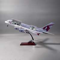 Modèle d'avion OEM Airbus A380 Qatar Airways, type ouvert, taille 46 cm, cadeau d'affaires, échelle 1/160 A380 Qatar Airways