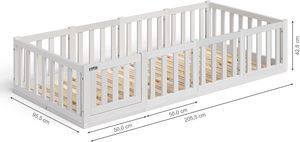Lit pour enfants pour garçons et filles en pin massif Protection contre les chutes et <span class=keywords><strong>sommier</strong></span> peint - Product Image 6